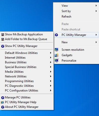 PC Utility Manager defaiult window