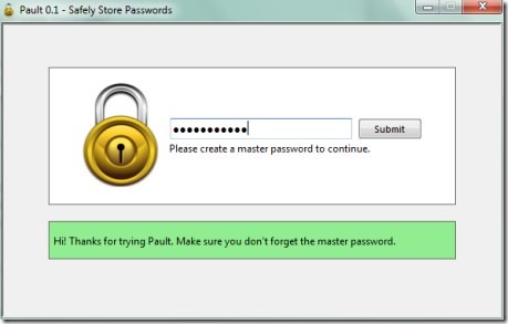 Pault- create master password