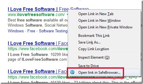 SafeBrowser- right-click option