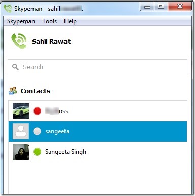 Skypeman- interface