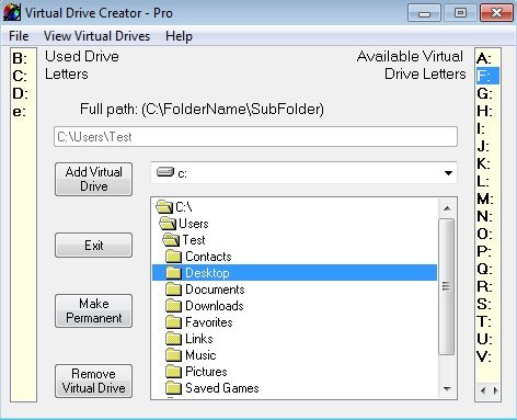 Virtual Drive Creator selecting directory