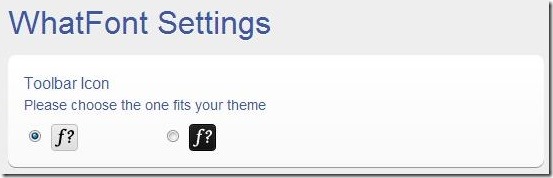 WhatFont settings