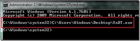 YaDT- run YaDT application using command prompt window