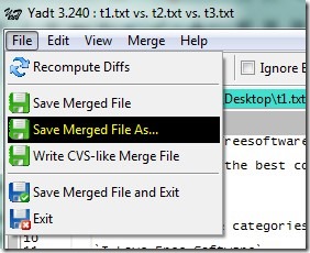 YaDT- save merged file