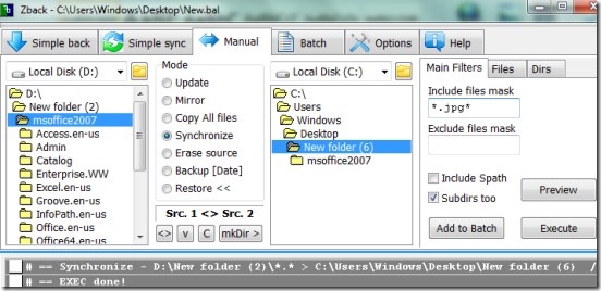Zback_main interface 01 backup files and folders