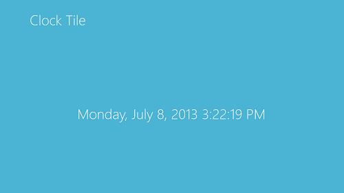 clock tile main app screen
