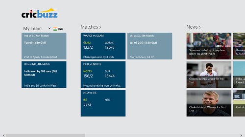 cricbuzz main screen