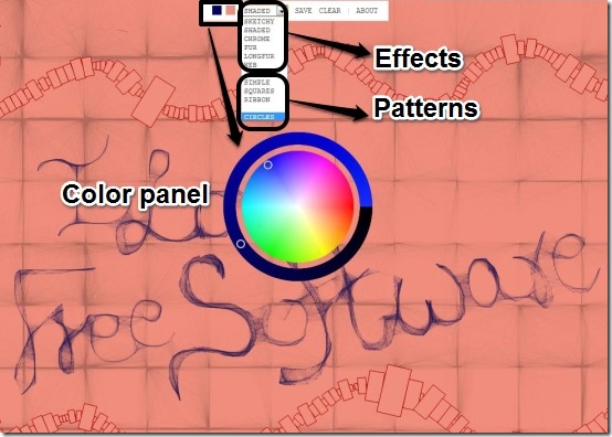 sketch wizard effects and color panel