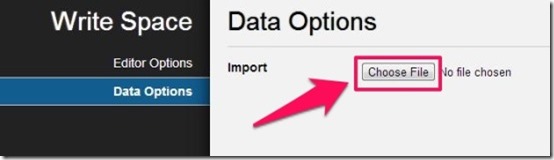 write space data options