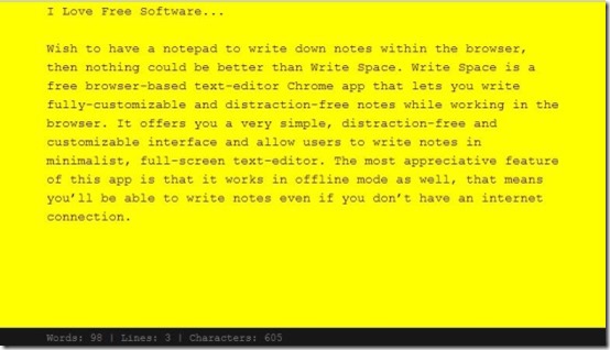 write space main interface customized