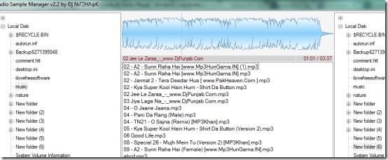 Audio Sample Manager- interface