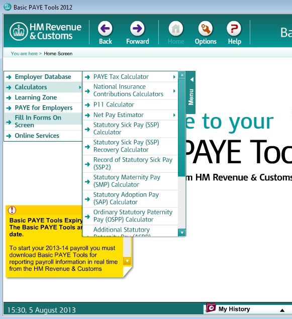 Basic PAYE Tools calculations tax