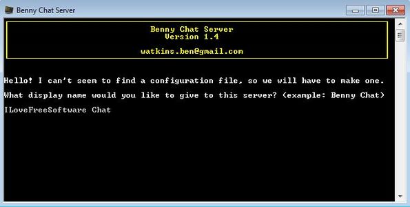 BennyChat server running