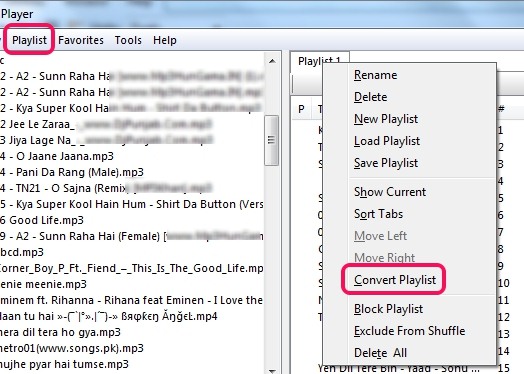 Blues Media Player- create and save playlist