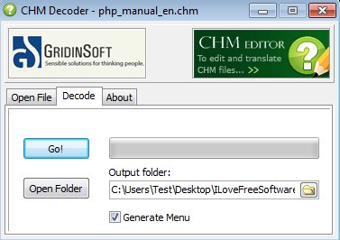 CHM Decoder extraction setup