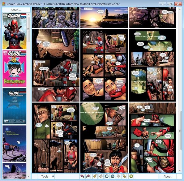 Comic Book Archive Reader page overview