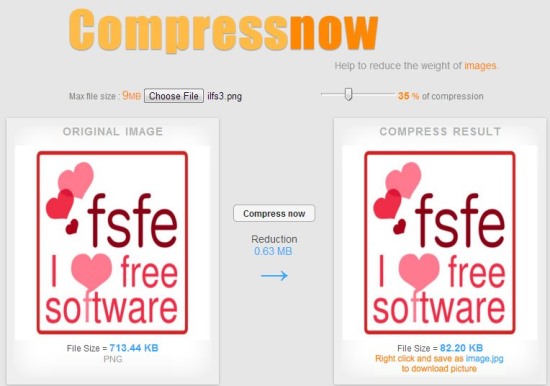 Compressnow- interface