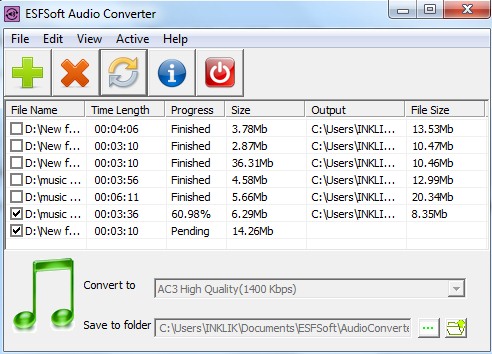 ESFSoft Audio Converter- interface 00 convert audio video files