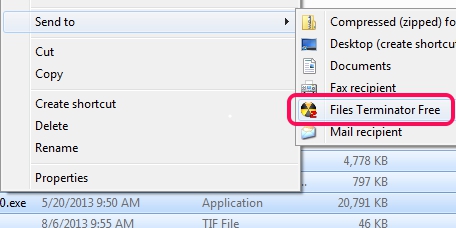Files Terminator- context menu option