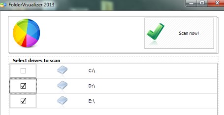 FolderVisualizer- select drives to scan