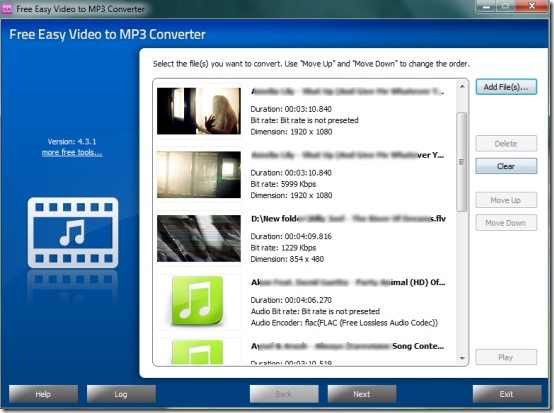 Free Easy Video to MP3 Converter- interface