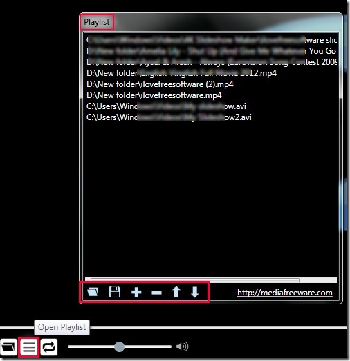 Free Media Player- create and save playlist