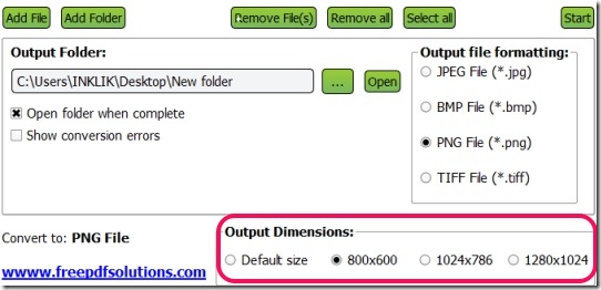 Free PDF to JPG- output dimensions