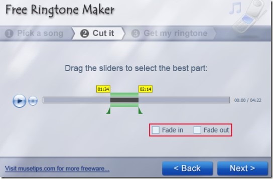 Free Ringtone Maker- select best part for ringtone