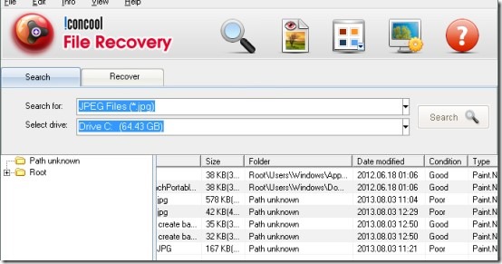 IconCool File Recovery- interface