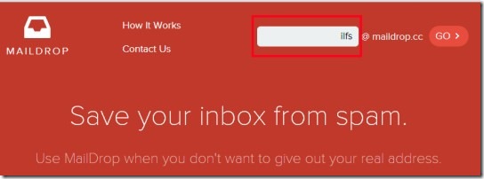 MailDrop- create temporary email address