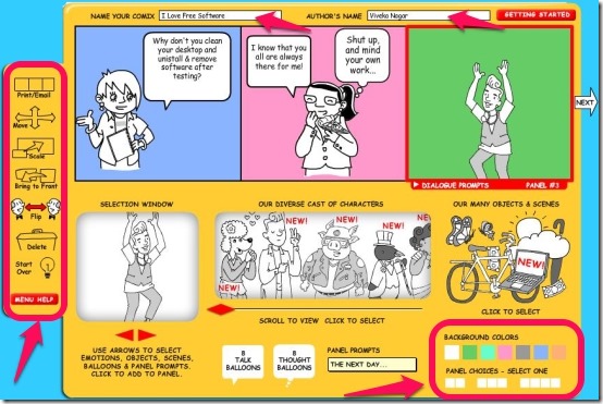 MakeBeliefsComix main interface