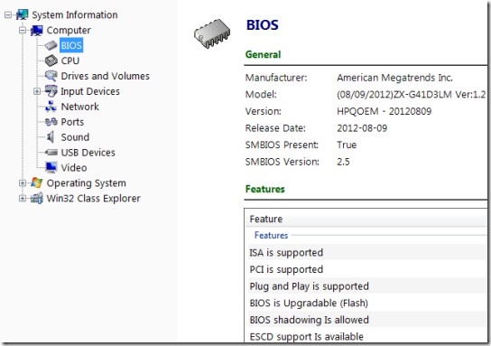 Najwa A3 System Information software- Computer section