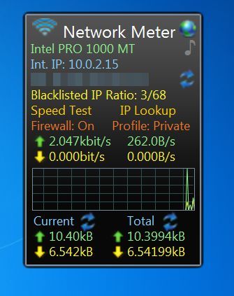 Network Meter default window