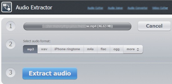 Online Audio Extractor- interface