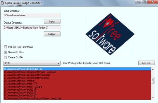 Open Source Image Converter- interface 00 convert images in batch