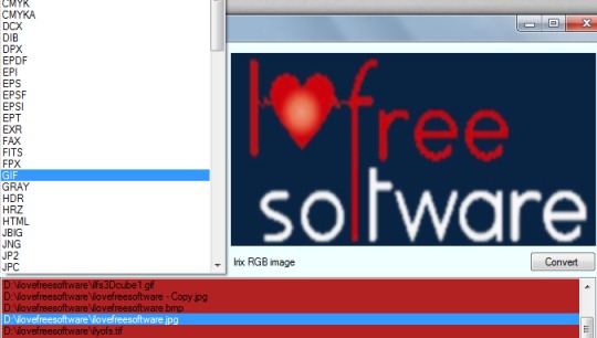 Open Source Image Converter- select output format