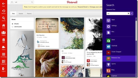 Pinterest One - Search