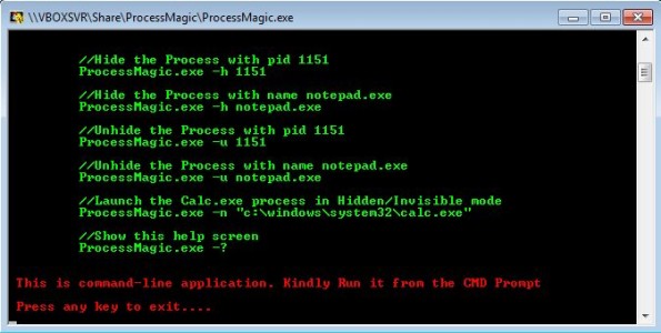 Process Magic default window