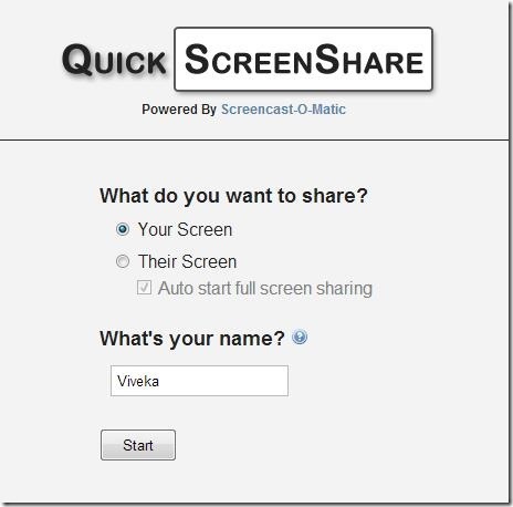 Quick Screen Share