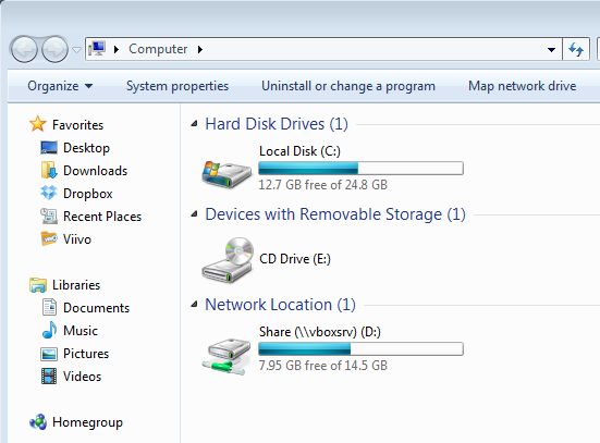 SFTP Net Drive created drive