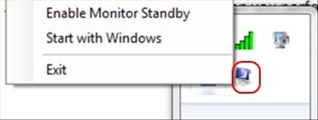 system tray menu