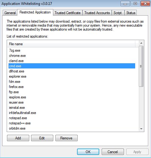 SecureAPlus default windows