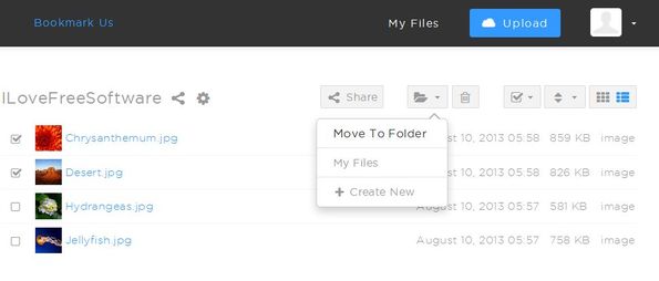 Shared upload managing files