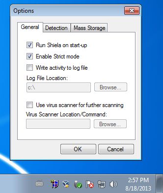 Shiela USB Shield default window