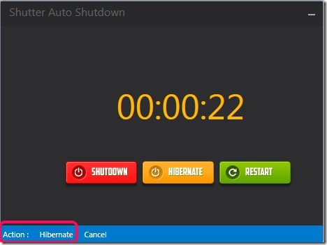 Shutter Auto Shutdown- hibernate action