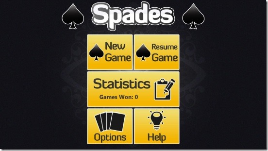 Spades - Main Screen