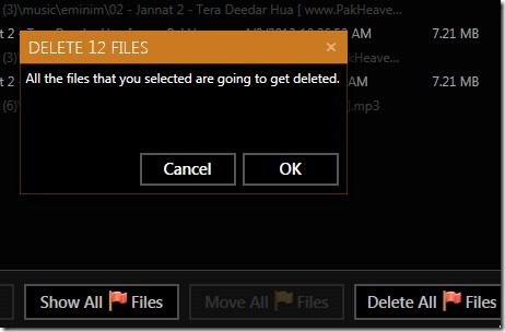 Spyglass- delete selected files