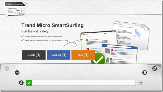 Trend Micro SmartSurfing - Welcome Screen