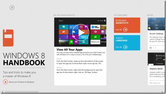 Windows 8 Handbook-main screen