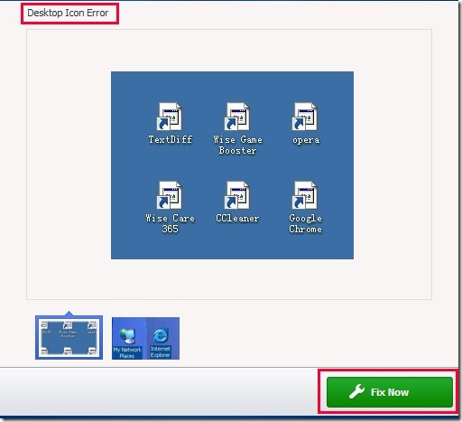 Wise PC 1stAid- fix desktop icon error
